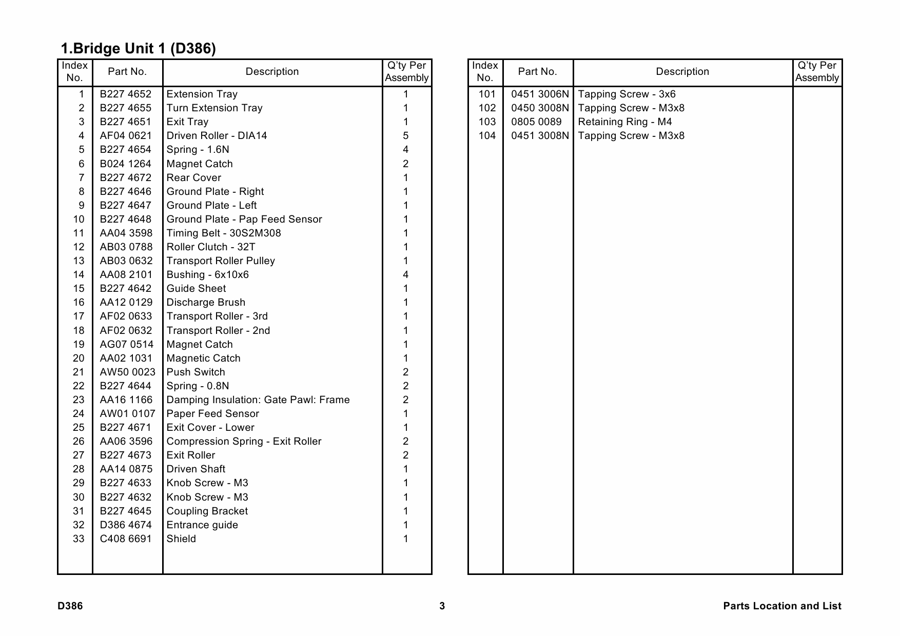 RICOH Options D386 BRIDGE-UNIT-BU3030 Parts Catalog PDF download-3